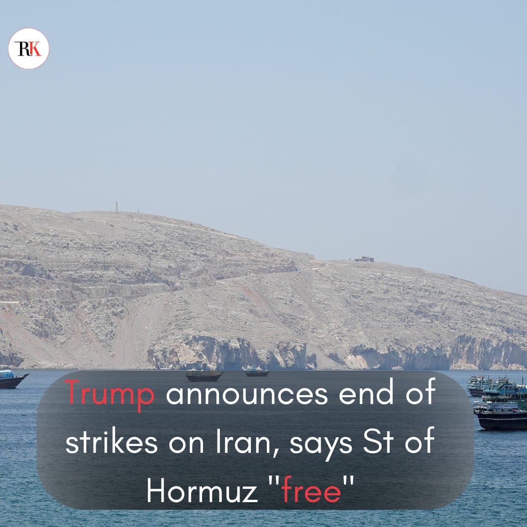Trump announces end of strikes on Iran, says St of Hormuz "free"